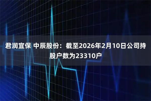 君润宜保 中辰股份：截至2026年2月10日公司持股户数为23310户